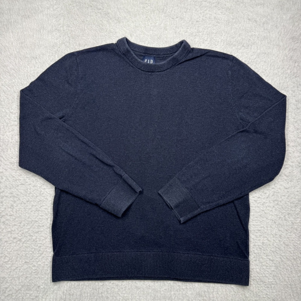 Gap Sweater Blue Crewneck 100% Cotton‎ Pullover Knit Men's Size Medium